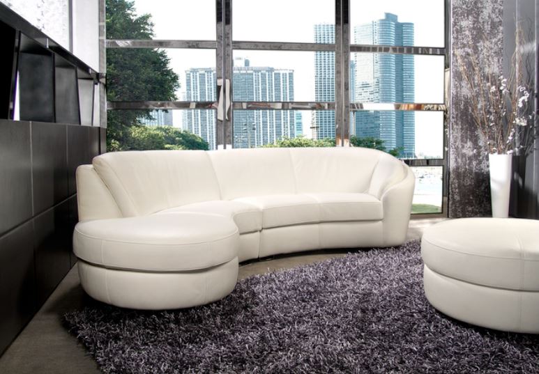 White Curved Sectional